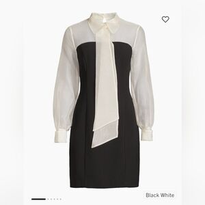 Shani Silk Organza Mixed Media Collared Mini Dress